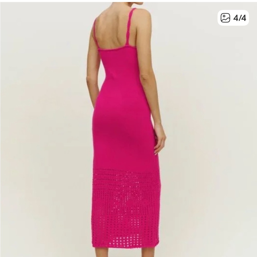 Reformation Hot Pink Knit Midi Dress - Picture 3 of 8